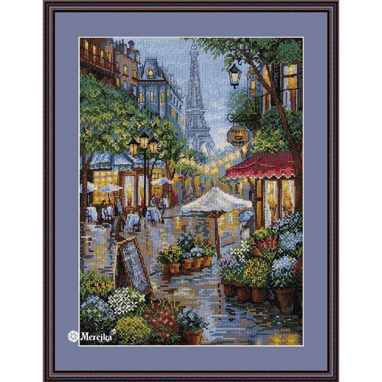 Merejka Rainy Paris Counted Cross Stitch Kit